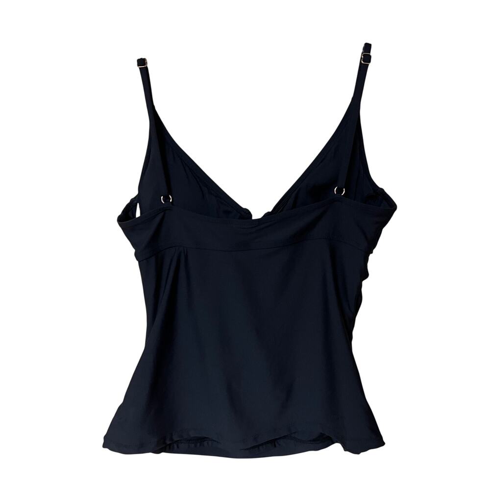 Anne Cole Swimsuit Tankini Top Womens Large Swim Underwire Plunge Ruching Black - Picture 5 of 8